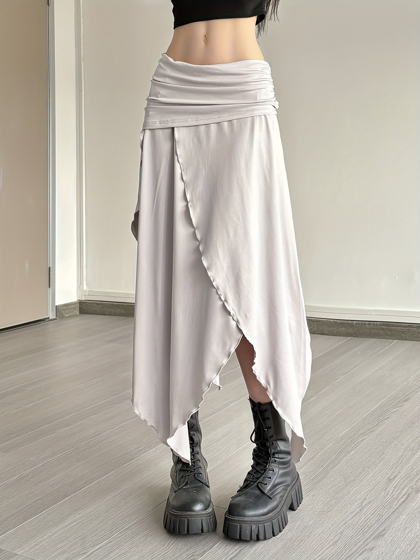 Chic French-Inspired Asymmetrical A-Line Skirt