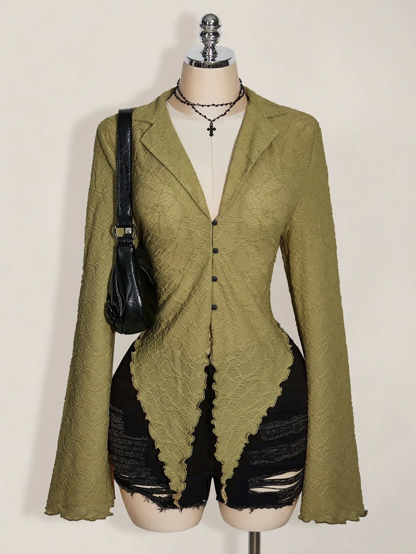 Asymmetric Hem Lettuce Trim Top