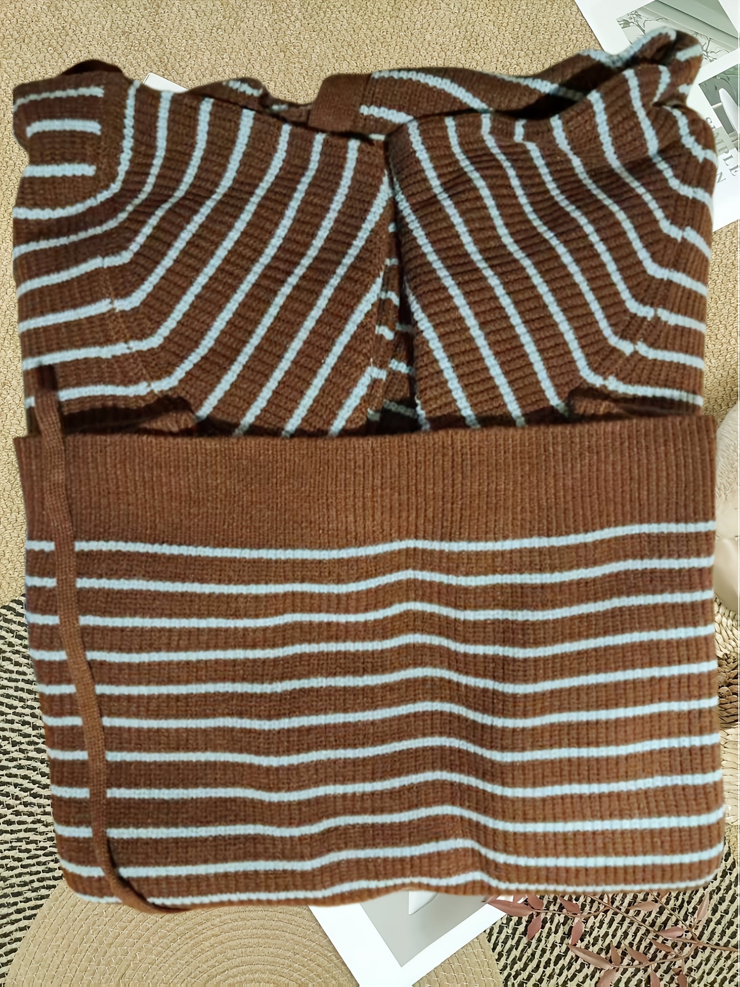 Minimalist Striped Hooded Sweater