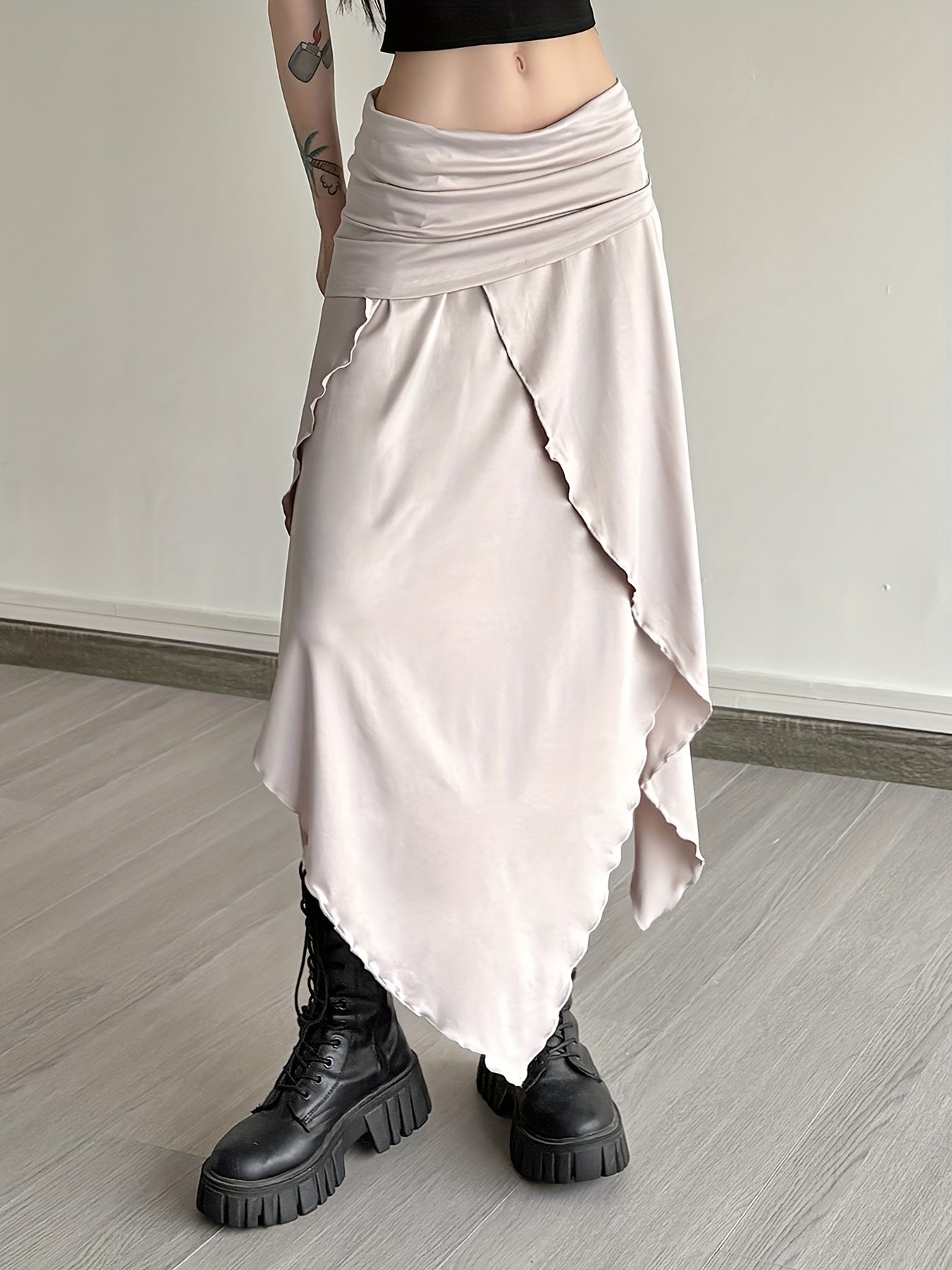 Chic French-Inspired Asymmetrical A-Line Skirt