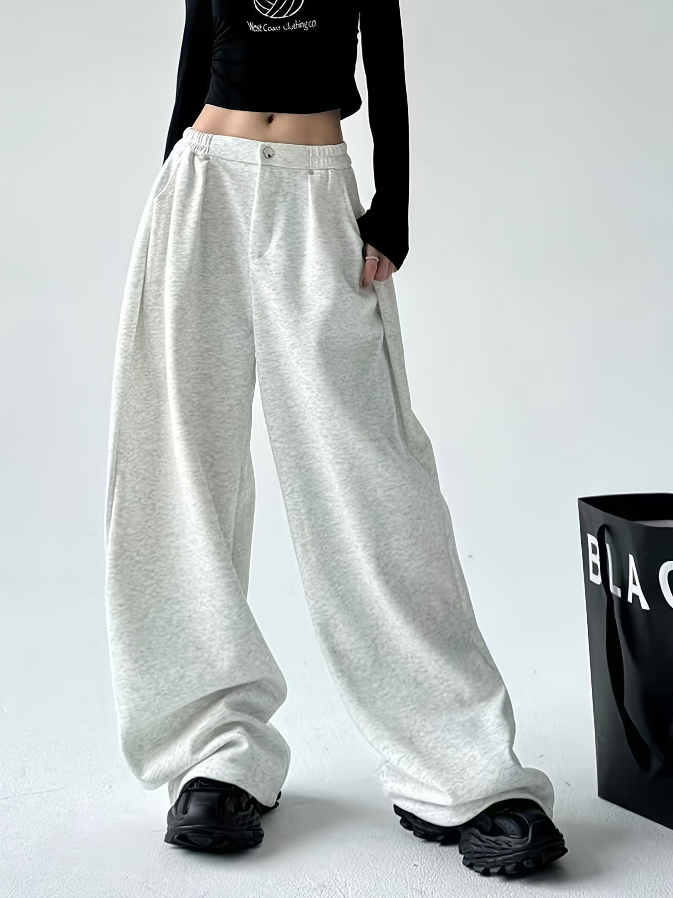 High-Waist Wide Leg Joggers