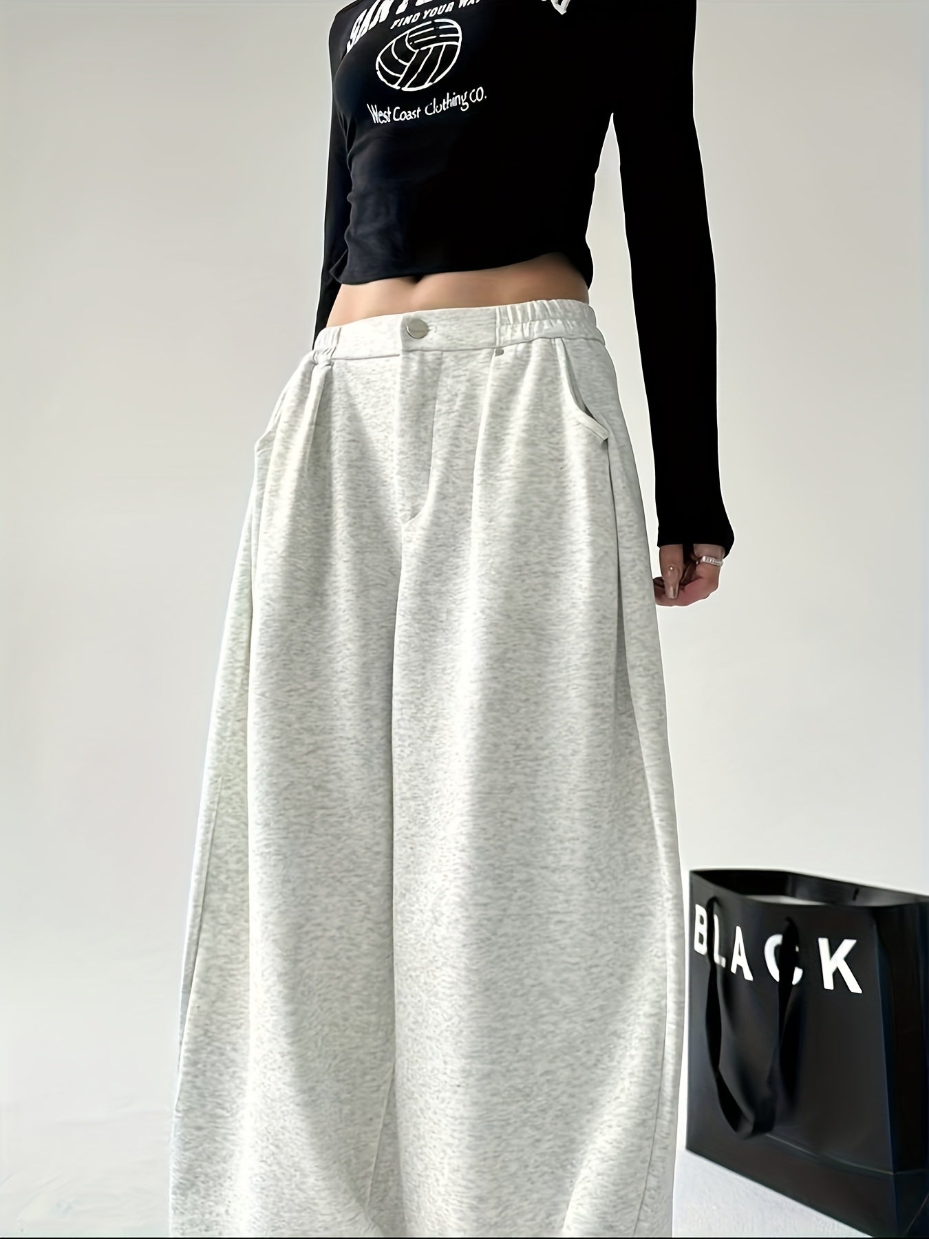 High-Waist Wide Leg Joggers