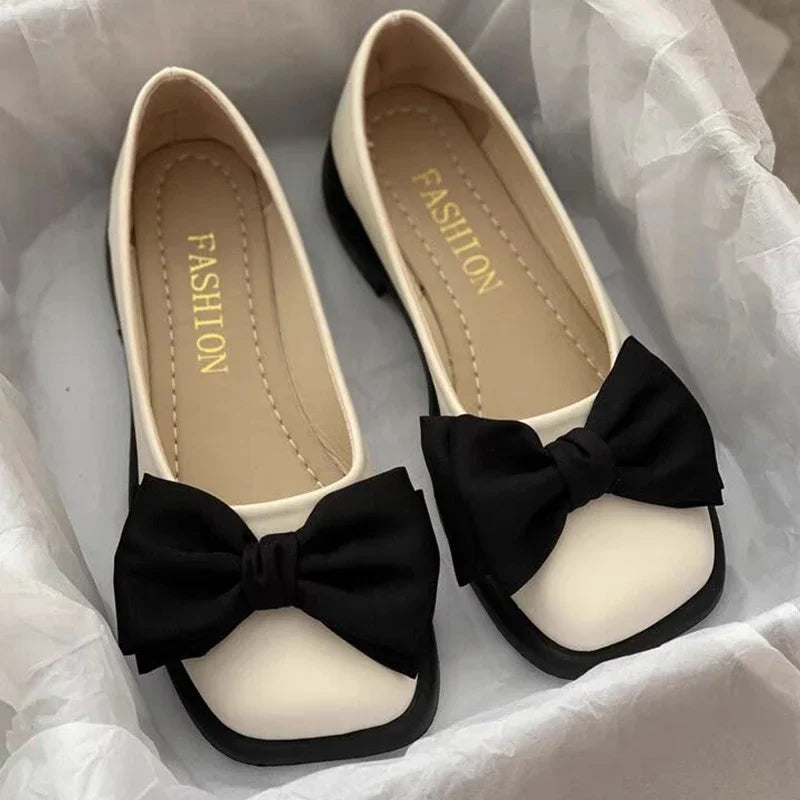Bow Mary Janes Shoes Casual High Heels Shoes
