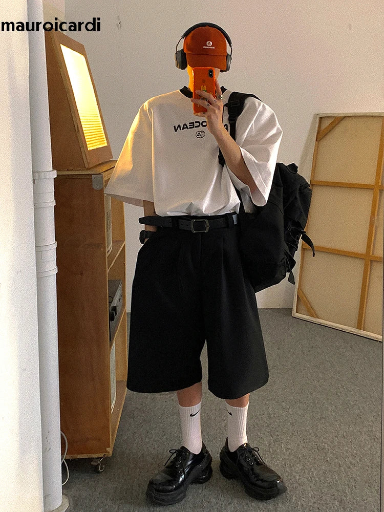 High Waist Short Straight Pants