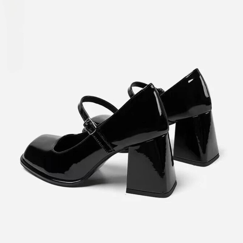 Mary Janes Office Ladies Solid Elegant Vintage Medium Heels