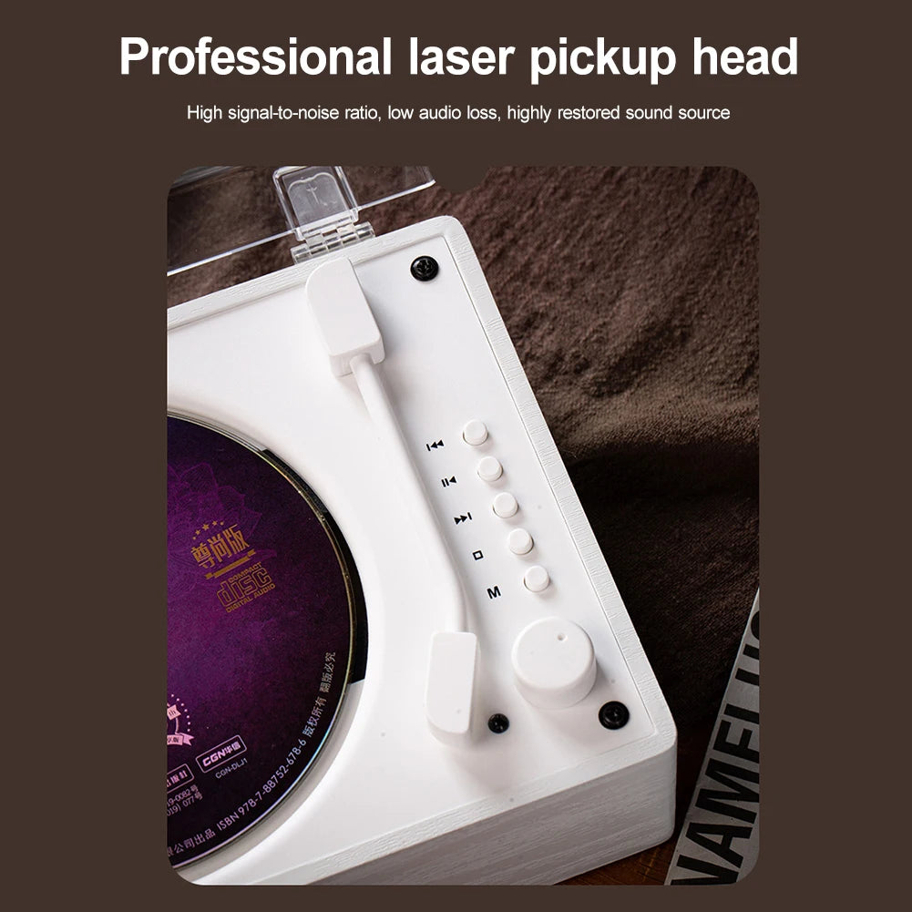 Retro CD Player Rechargeable Wireless Bluetooth 5.0 Speaker