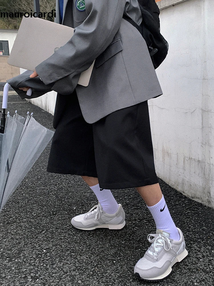 High Waist Short Straight Pants