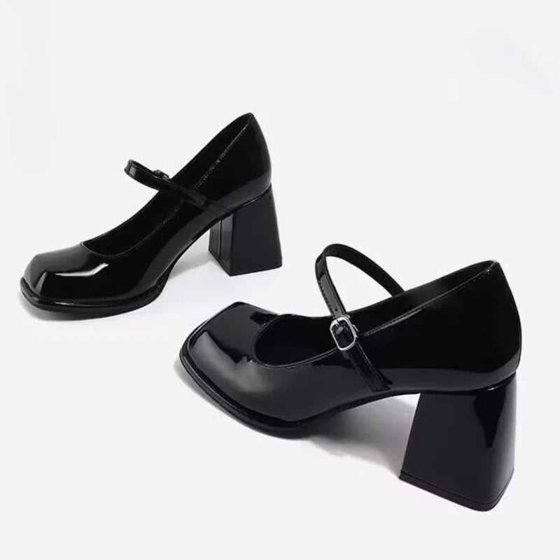 Mary Janes Office Ladies Solid Elegant Vintage Medium Heels