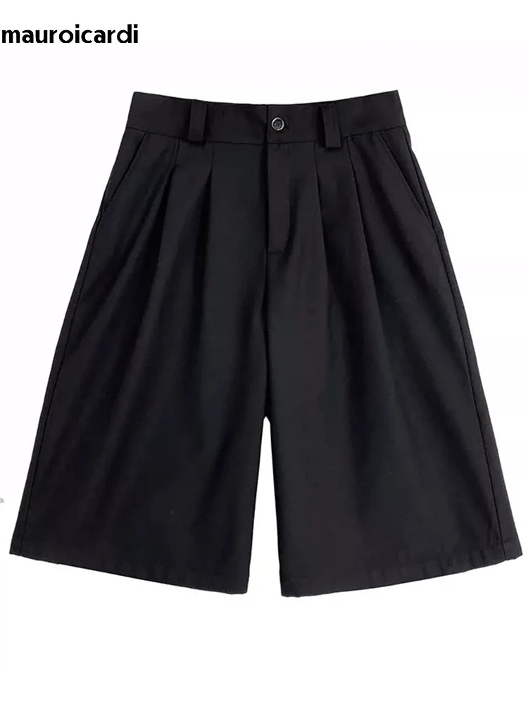 High Waist Short Straight Pants