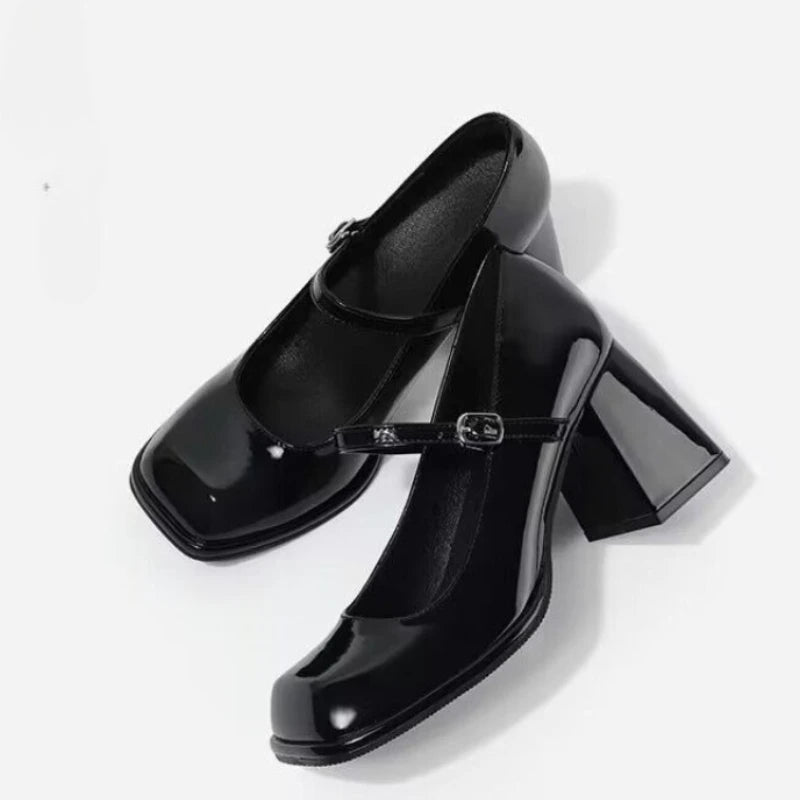Mary Janes Office Ladies Solid Elegant Vintage Medium Heels