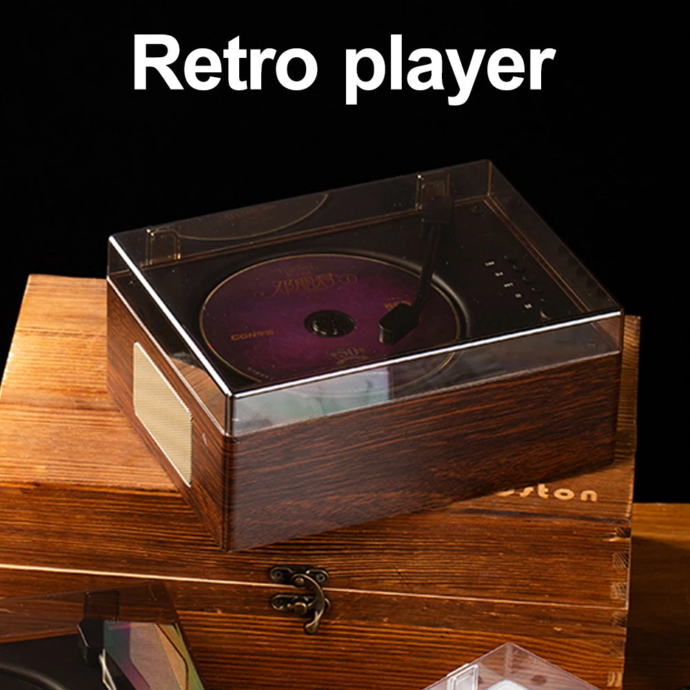Retro CD Player Rechargeable Wireless Bluetooth 5.0 Speaker