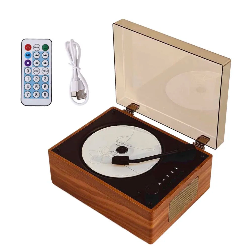 Retro CD Player Rechargeable Wireless Bluetooth 5.0 Speaker