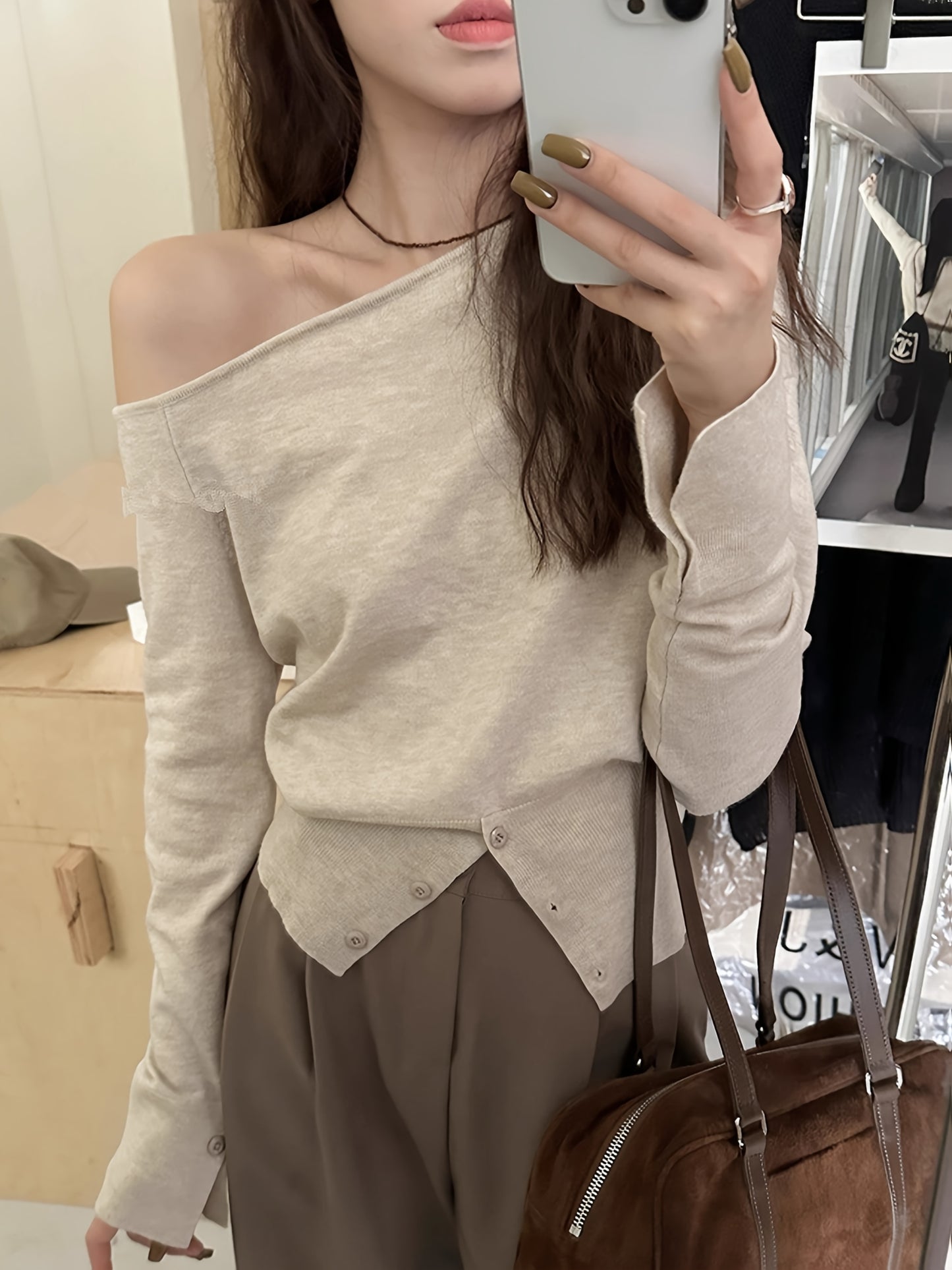Inspired Asymmetric One-Shoulder Sweater