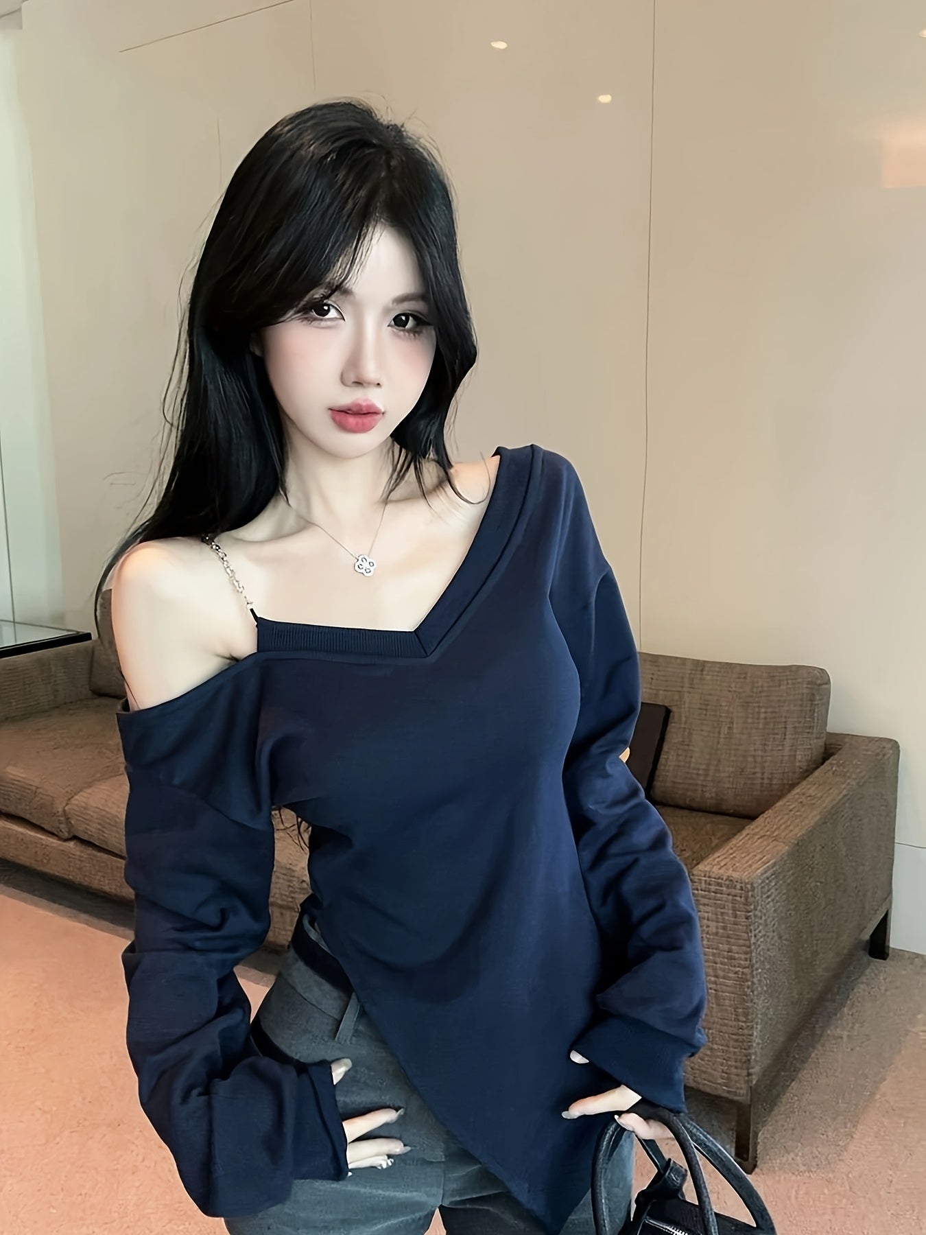 Sexy Off-Shoulder Long Sleeve Sweater