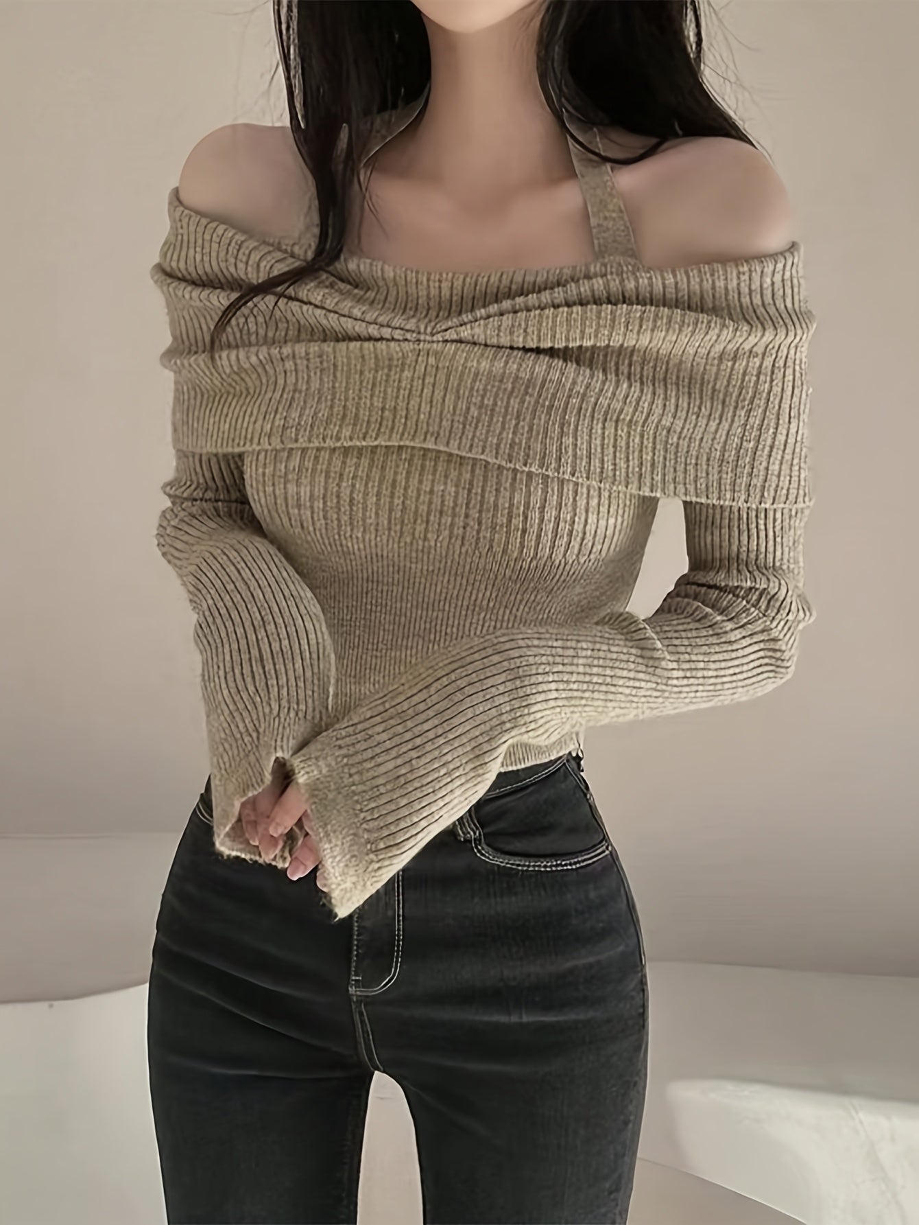 Elegant Off-Shoulder Sweater