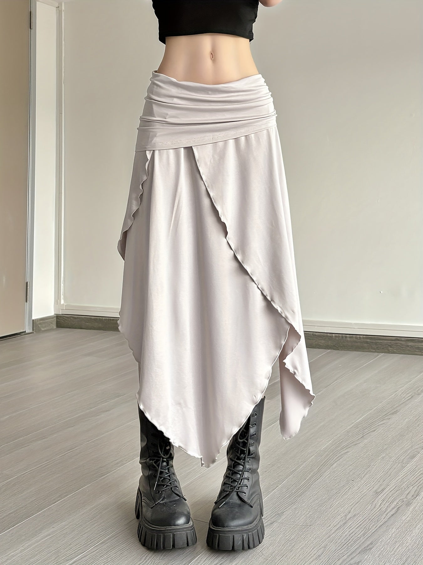 Chic French-Inspired Asymmetrical A-Line Skirt