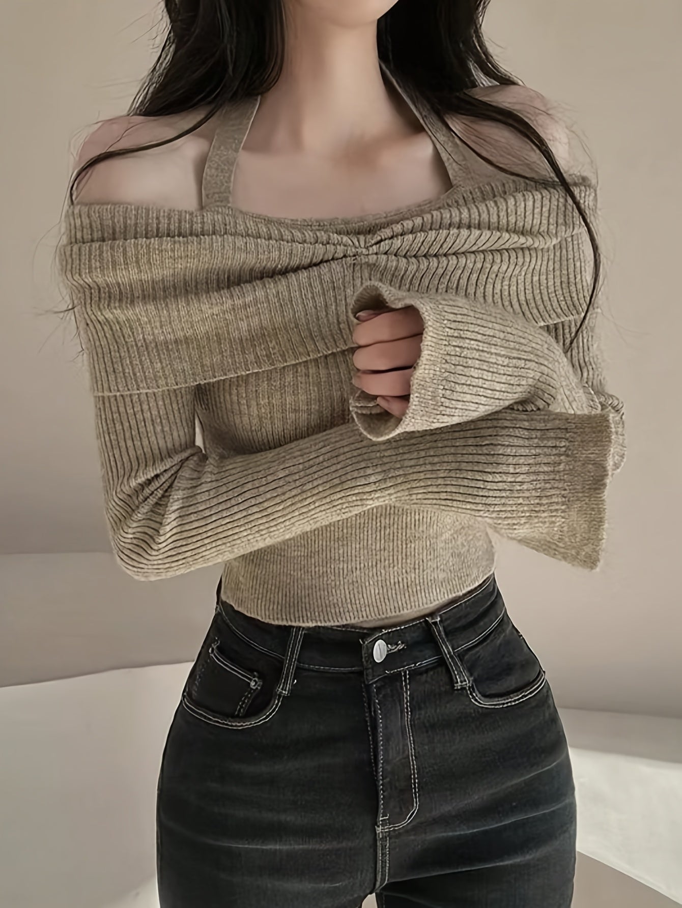 Elegant Off-Shoulder Sweater