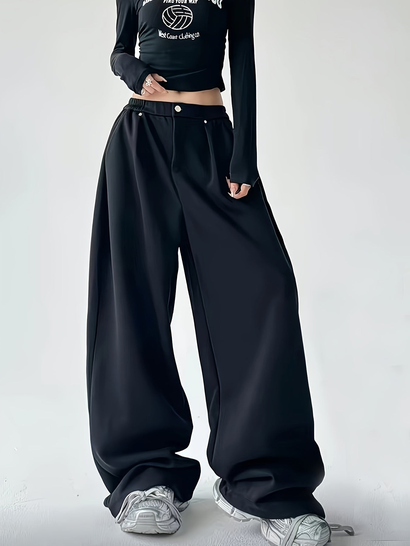 High-Waist Wide Leg Joggers