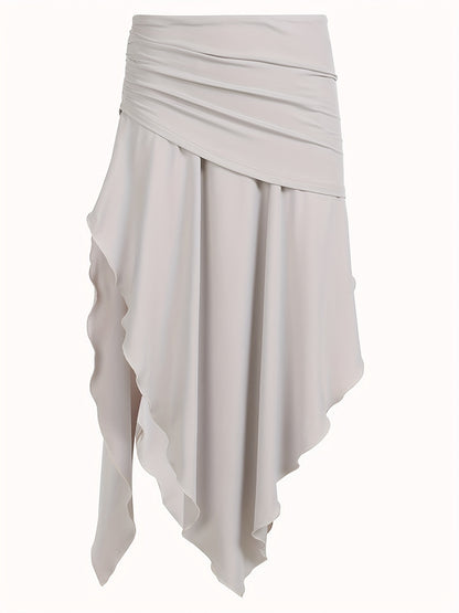 Chic French-Inspired Asymmetrical A-Line Skirt