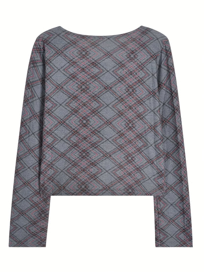 Y2K Rhombus Plaid Blazer