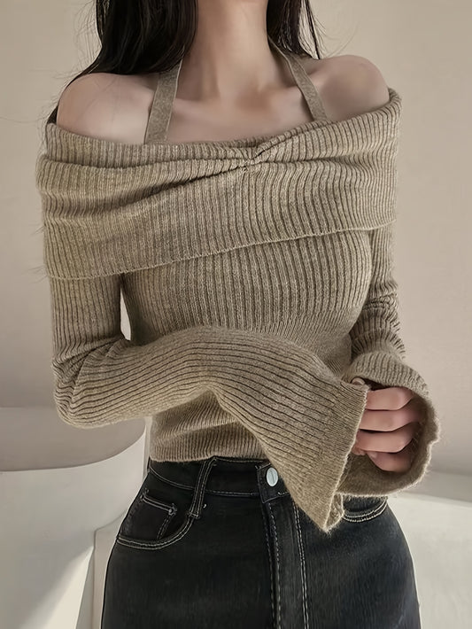 Elegant Off-Shoulder Sweater
