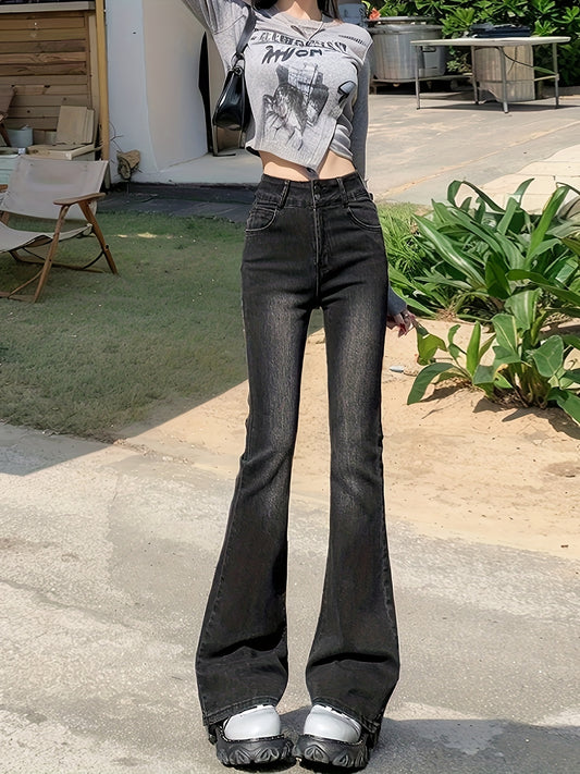 High-Waist Stretch Flare Jeans