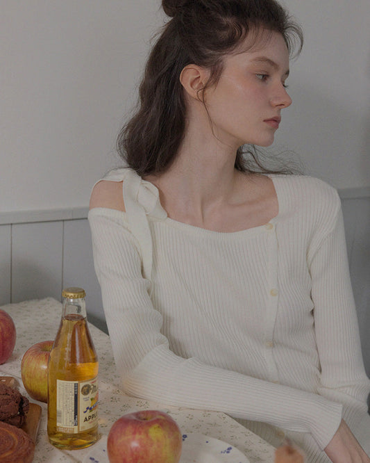 [TWEE] Late One-Shoulder Strap Asymmetrical Knit-1