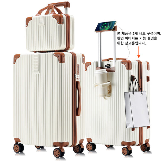 [Lightweight + 360° Silent Wheel] REGESY Carrier 2pcs Set Large Capacity Travel Luggage 20" 24" 28"