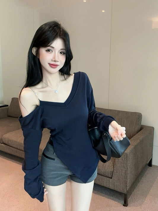 Sexy Off-Shoulder Long Sleeve Sweater