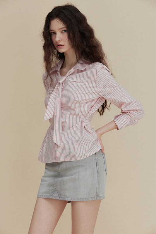 [TWEE] Varnish Tie Stripe Shirt-1