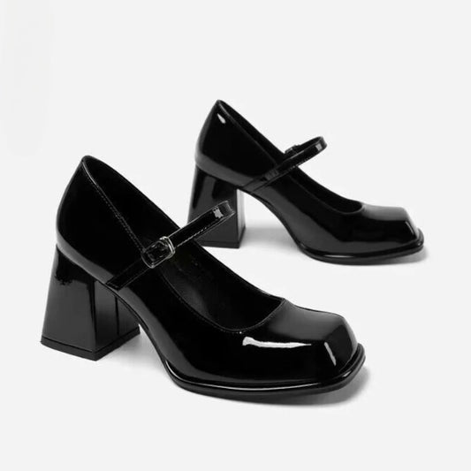 Mary Janes Office Ladies Solid Elegant Vintage Medium Heels