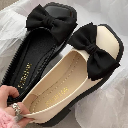 Bow Mary Janes Shoes Casual High Heels Shoes