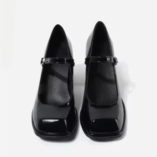 Mary Janes Office Ladies Solid Elegant Vintage Medium Heels