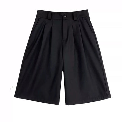 High Waist Short Straight Pants
