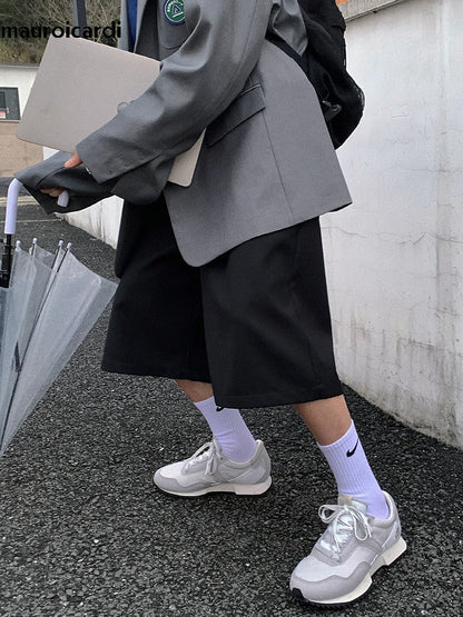 High Waist Short Straight Pants