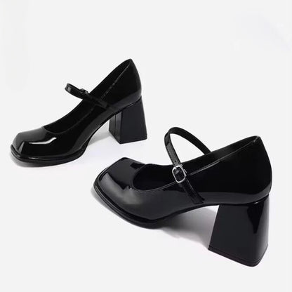 Mary Janes Office Ladies Solid Elegant Vintage Medium Heels