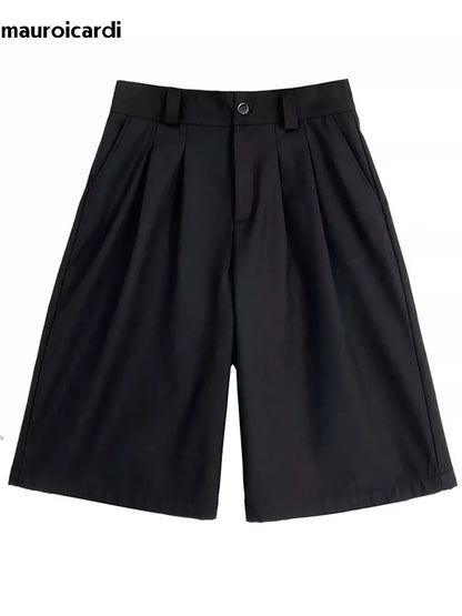 High Waist Short Straight Pants