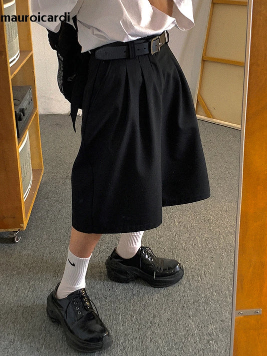 High Waist Short Straight Pants