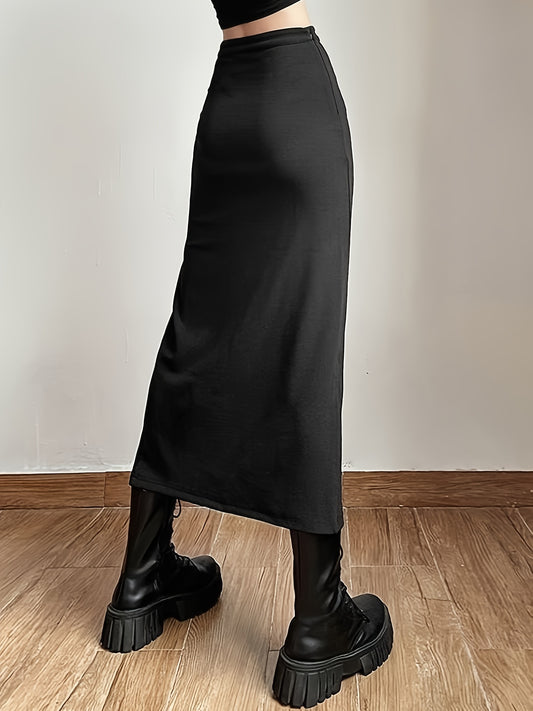 Elegant Black Slit Maxi Dress