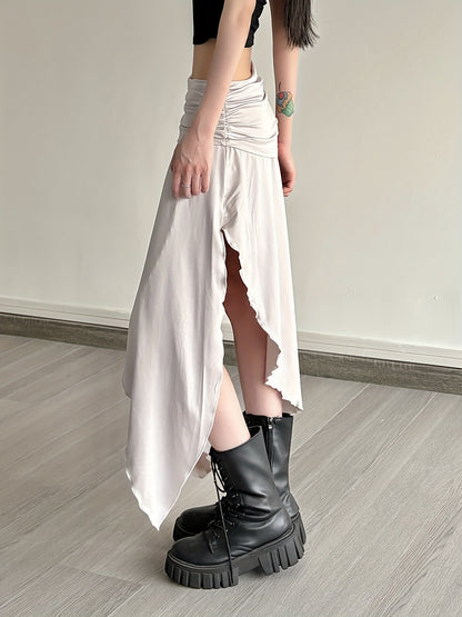 Chic French-Inspired Asymmetrical A-Line Skirt