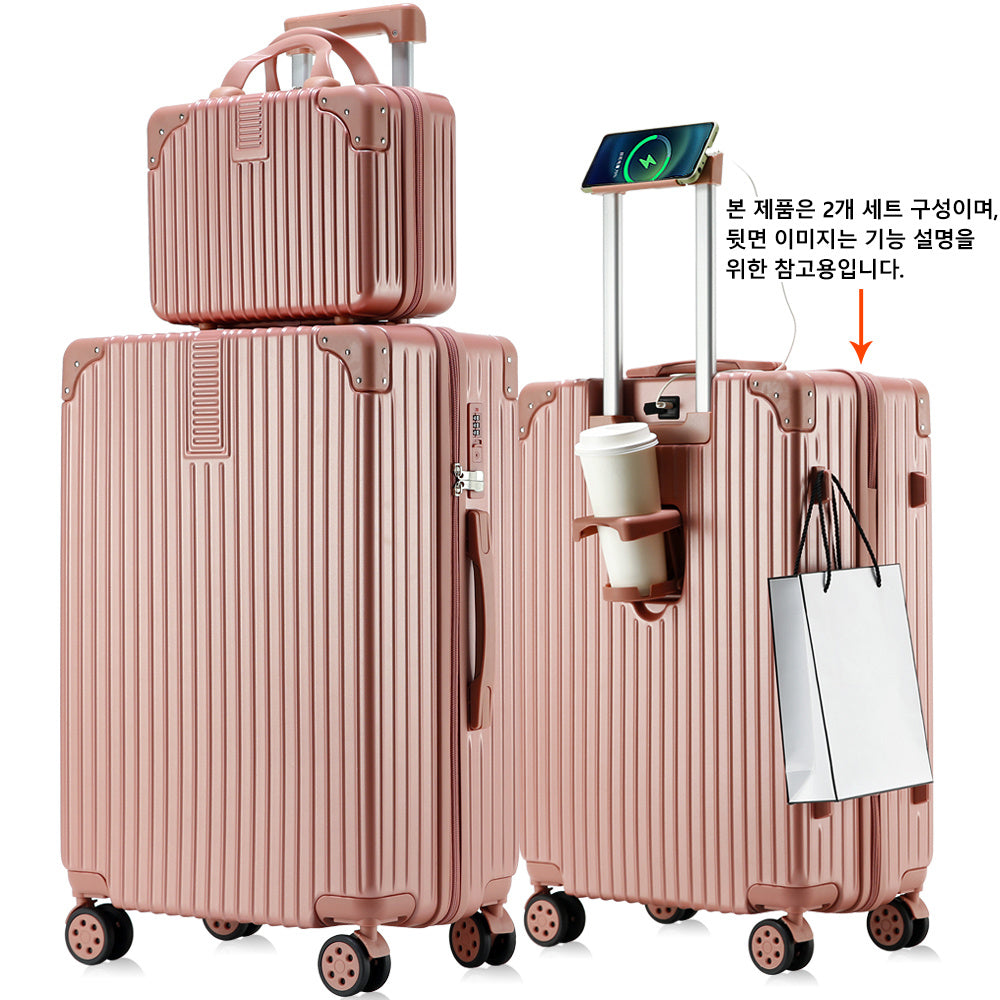[Lightweight + 360° Silent Wheel] REGESY Carrier 2pcs Set Large Capacity Travel Luggage 20" 24" 28"