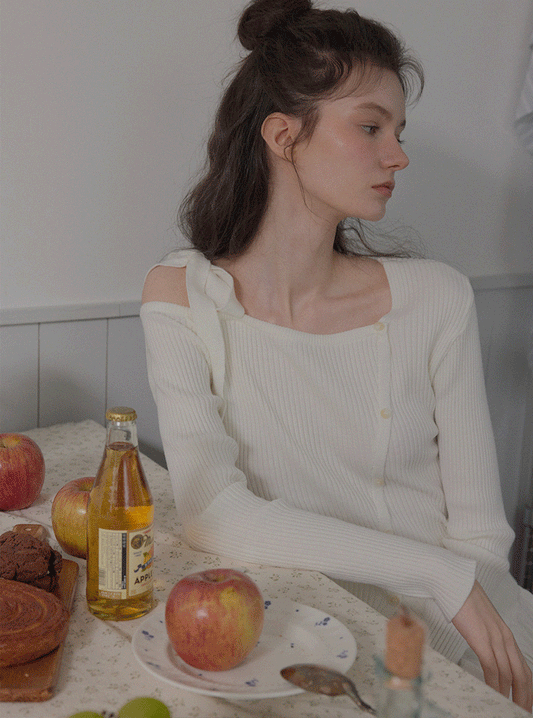 [TWEE] Late One-Shoulder Strap Asymmetrical Knit-0