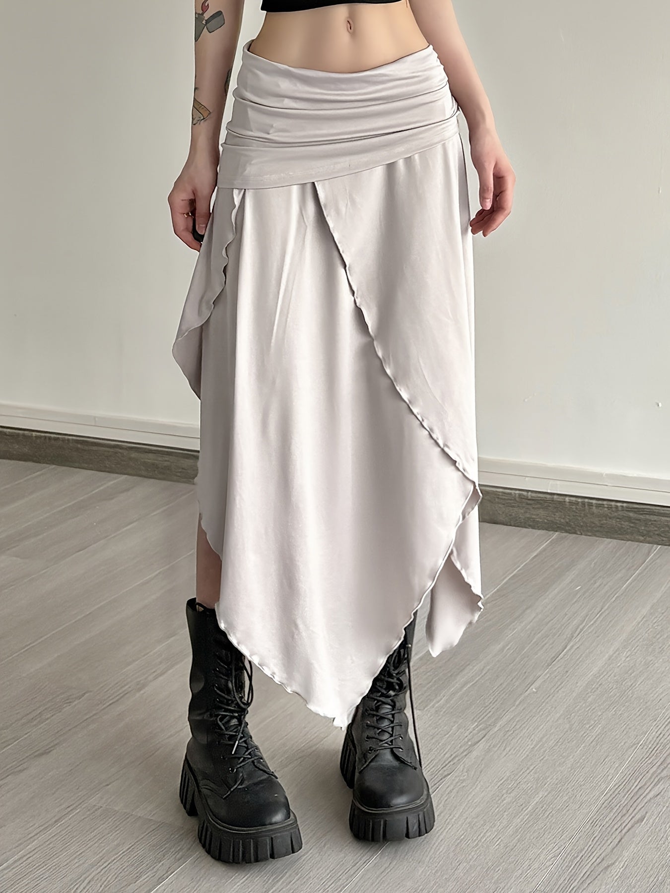 Chic French-Inspired Asymmetrical A-Line Skirt