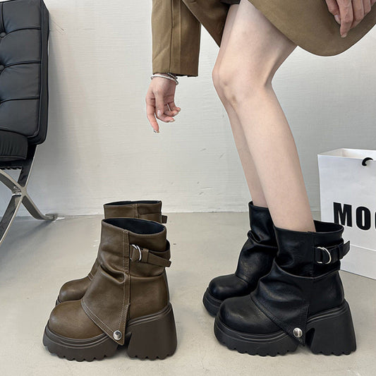 Chunky Platform Round-Toe Slip
