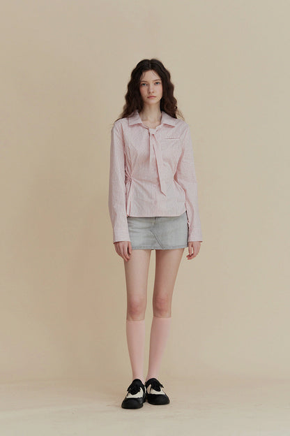 [TWEE] Varnish Tie Stripe Shirt-3